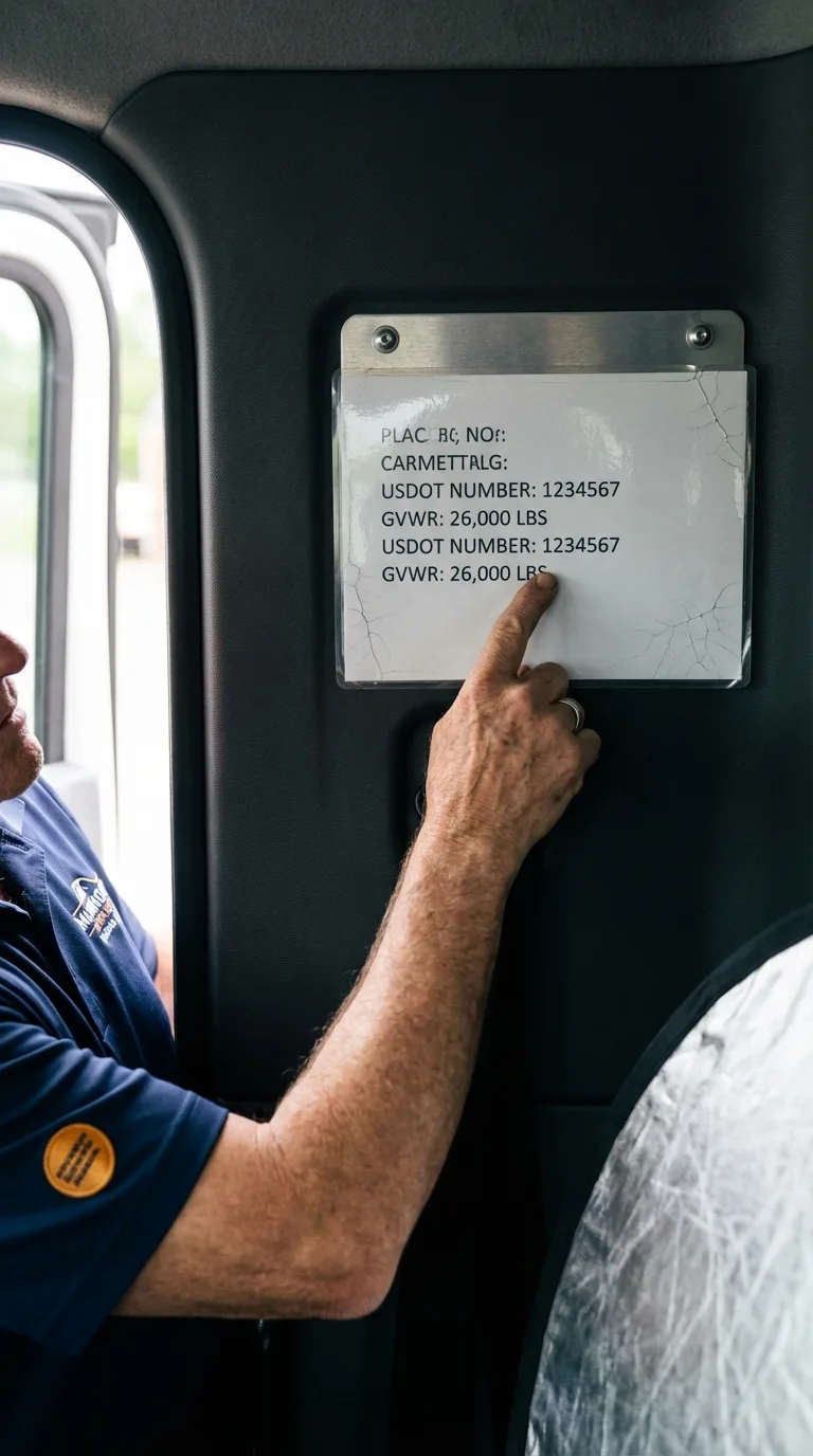 USDOT licensing placard verification in West Yarmouth